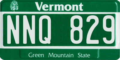 VT license plate NNQ829