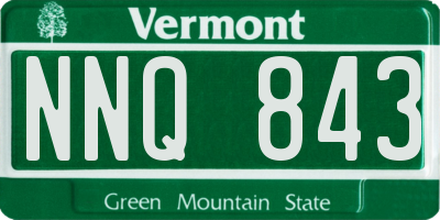 VT license plate NNQ843