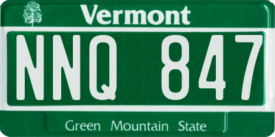 VT license plate NNQ847