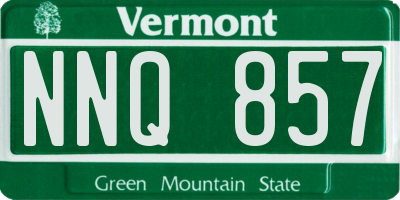 VT license plate NNQ857