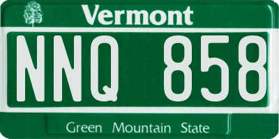 VT license plate NNQ858