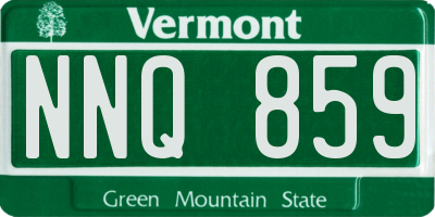 VT license plate NNQ859