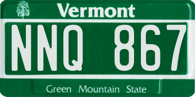VT license plate NNQ867
