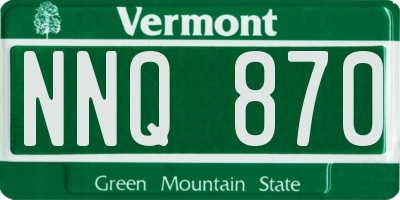 VT license plate NNQ870