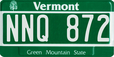VT license plate NNQ872