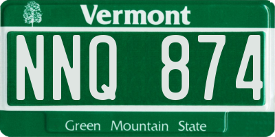 VT license plate NNQ874