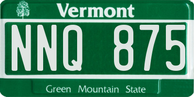 VT license plate NNQ875