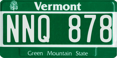 VT license plate NNQ878