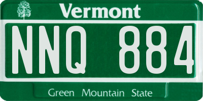 VT license plate NNQ884