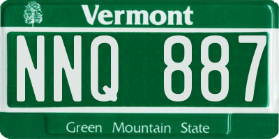 VT license plate NNQ887