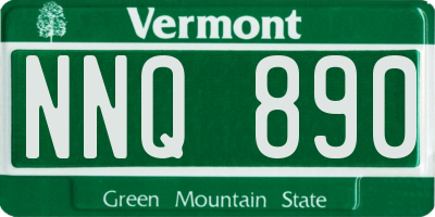 VT license plate NNQ890