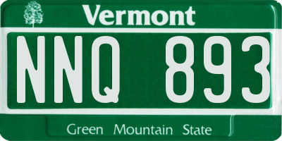VT license plate NNQ893
