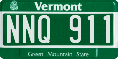 VT license plate NNQ911