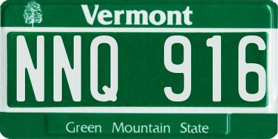 VT license plate NNQ916