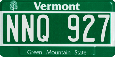 VT license plate NNQ927