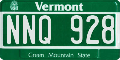 VT license plate NNQ928