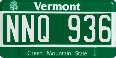 VT license plate NNQ936