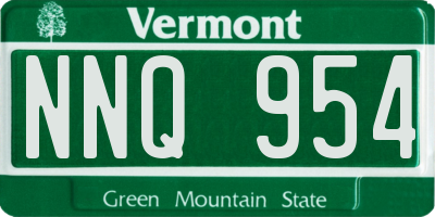 VT license plate NNQ954