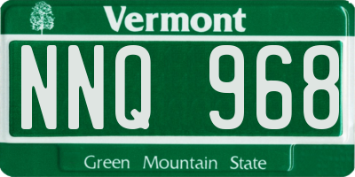 VT license plate NNQ968