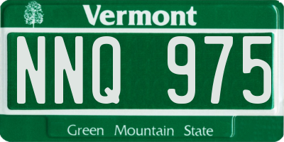 VT license plate NNQ975
