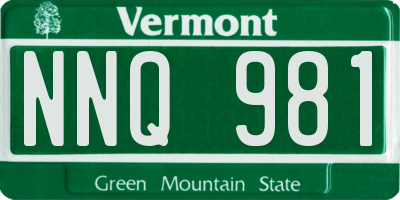VT license plate NNQ981