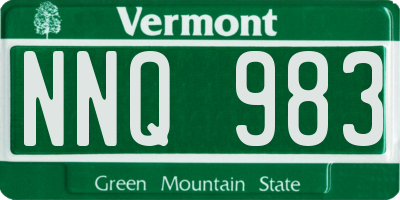 VT license plate NNQ983