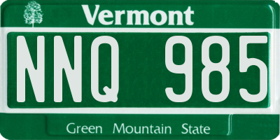 VT license plate NNQ985