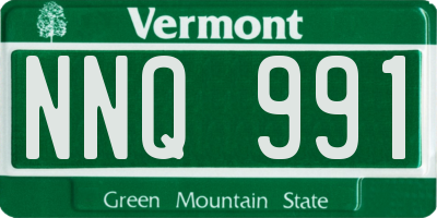VT license plate NNQ991
