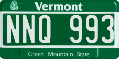 VT license plate NNQ993