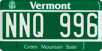 VT license plate NNQ996