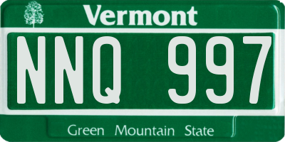 VT license plate NNQ997