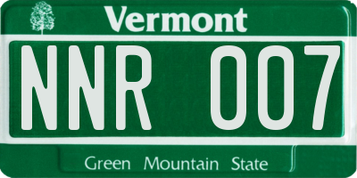 VT license plate NNR007
