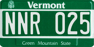 VT license plate NNR025