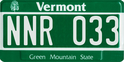 VT license plate NNR033