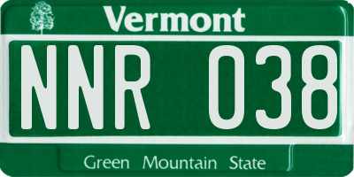 VT license plate NNR038