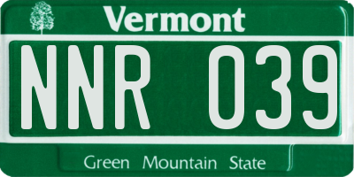 VT license plate NNR039