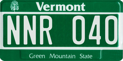 VT license plate NNR040