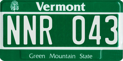 VT license plate NNR043