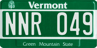 VT license plate NNR049