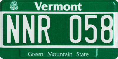 VT license plate NNR058