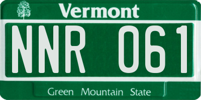 VT license plate NNR061