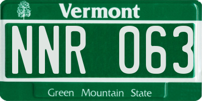 VT license plate NNR063