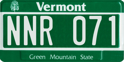 VT license plate NNR071