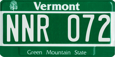 VT license plate NNR072