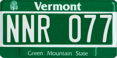 VT license plate NNR077