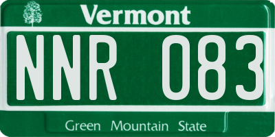 VT license plate NNR083