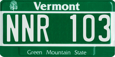 VT license plate NNR103