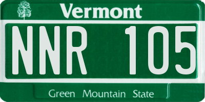 VT license plate NNR105