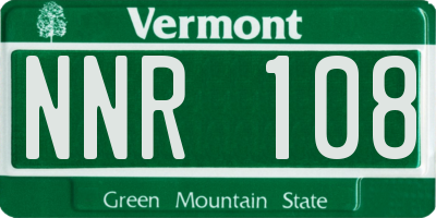 VT license plate NNR108