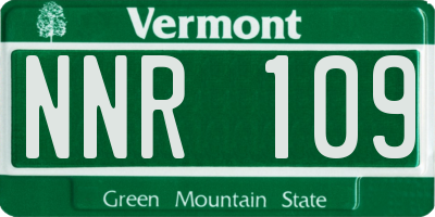 VT license plate NNR109